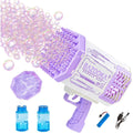 Vikrida 69 Hole Automatic Bazooka Bubble Gun for Kids with Colorful Lights & Colourful Bubble - Purple