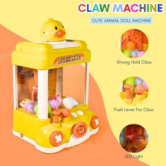VikriDA Electronic Catcher Claw Machine Arcade Game | Mini Vending Machine | Arcade Candy Capsule Claw Game Prizes Toy For Kids,Multicolor