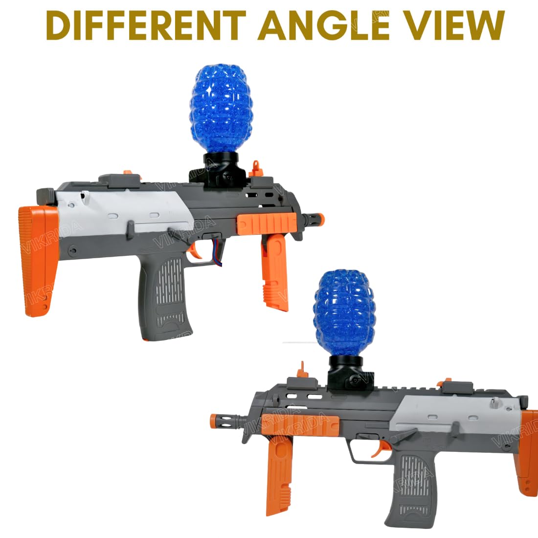 VikriDA Electric Gel Blaster with 5000 Rounds Gel Blaster Rechargeable Battery Gun with Automatic Fast Fire - MP7 gel blaster