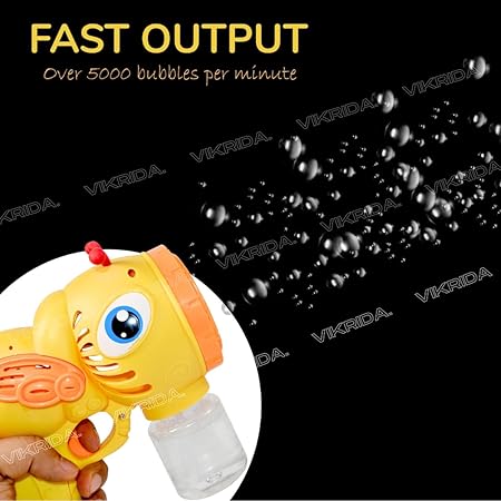 VikriDa Automatic Yellow Space Bubble Gun