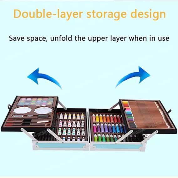 VikriDA Pencils and Painting Color set for Beginners & Pro Artists Drawing Art, Sketching and Colouring, 145 Pcs Blue Space