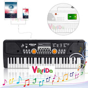 VikriDa 49-Key Piano Keyboard Guitar Black