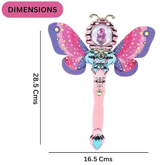 VikriDA Electric Light Up Magic Wand, Musical & Lightening Magic Wand Toy for Kids (Light Music Wing Wand)