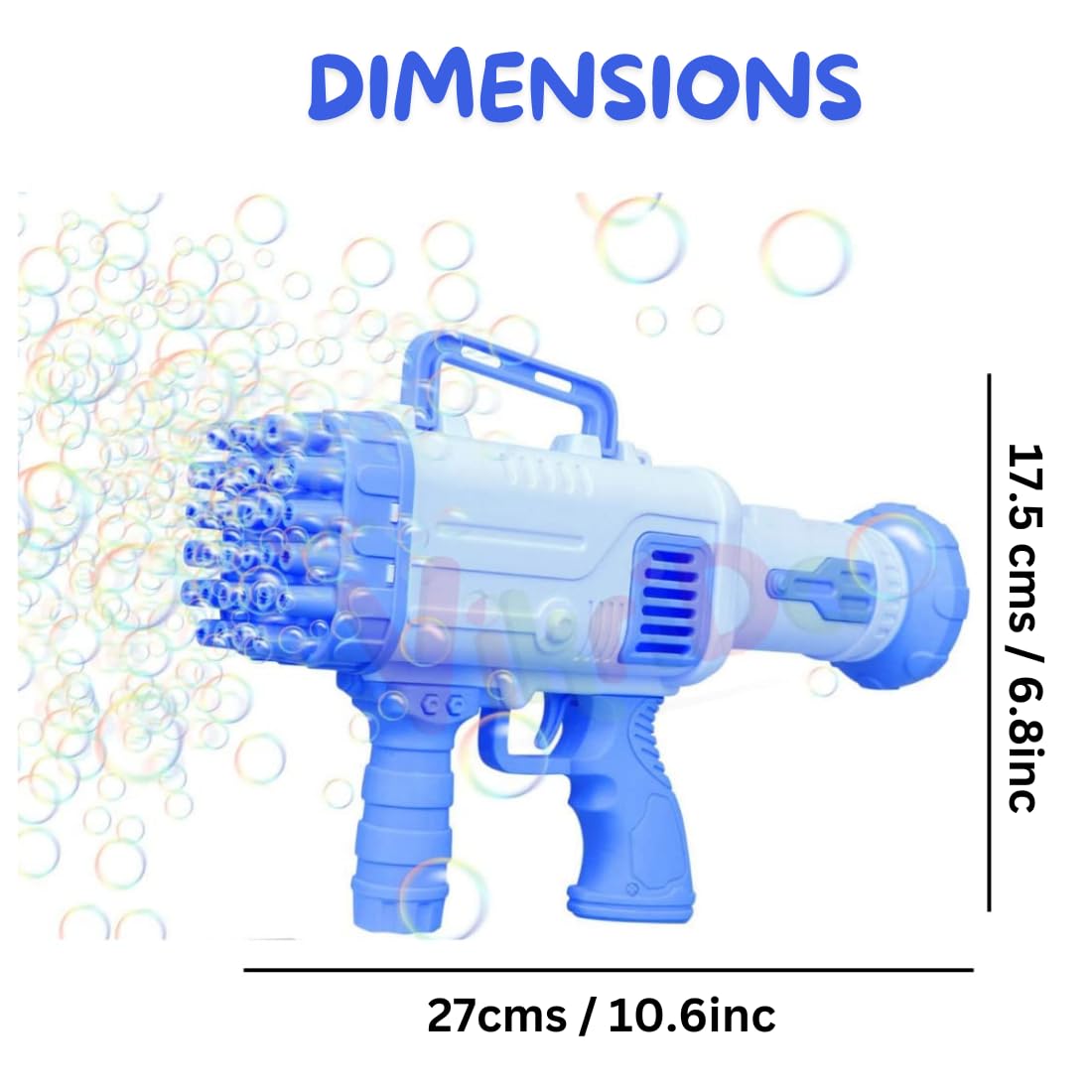 Vikrida Big Size, 45 Holes Bubble Gun,one bottle Bubble Solution with Rechargeable Battery and Charging cable, Bubble Making Machine Outdoor Toys for Kids- Multicolor