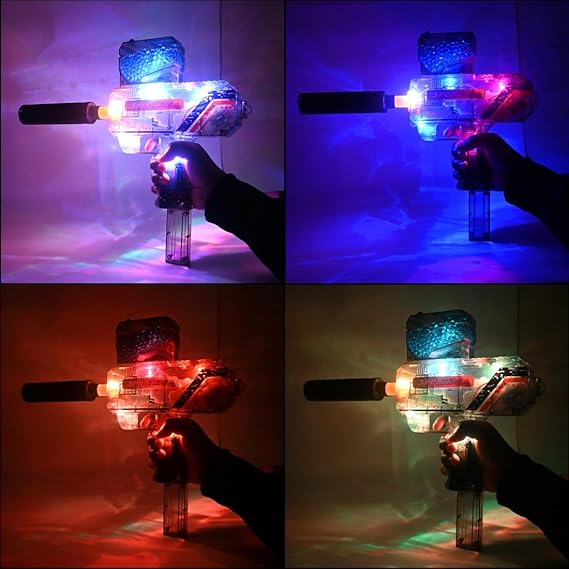 VikriDA 2 in 1 with LED Lights Electric UZI Gel Ball Blaster Gun & Foam Blaster Toy for Outdoor Activities Shooting Time with 5000 Gel Ball for Adult Original Airsoft Gun Automatic