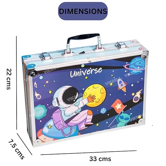 VikriDA Pencils and Painting Color set for Beginners & Pro Artists Drawing Art, Sketching and Colouring, 145 Pcs Blue Space