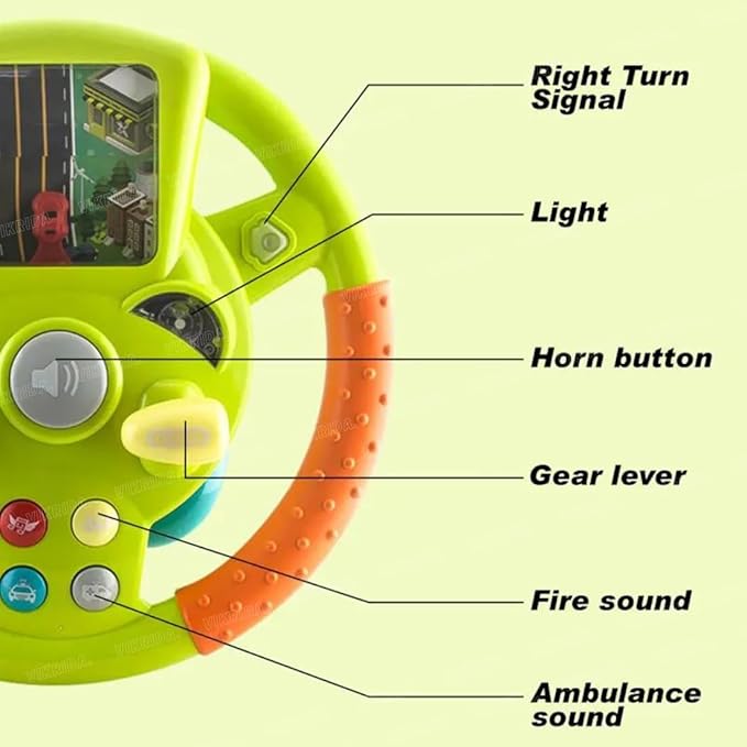 VikriDA Steering Wheel Toy Pretend Adventure Toy for Kids | Steering Wheel Toy with Light & Sound Mode Experience - Little Driver Steering Wheel