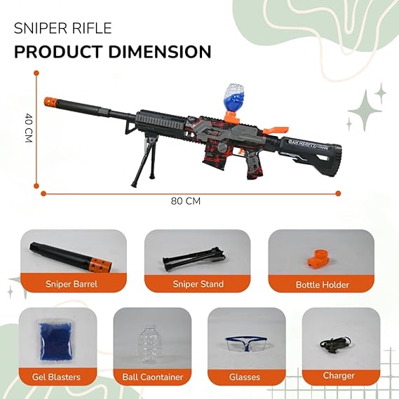 VikriDA Big Size Automatic & Manual (Dual Mode) DIY Assemble M416 with Stand Small Balls Blaster Gun with 10000 Small Balls, Battery Gun with Automatic Fast Fire Rate for Adults