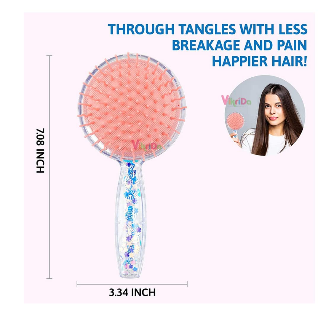 VikriDa Girls Hair Comb Wet Detangler Brush