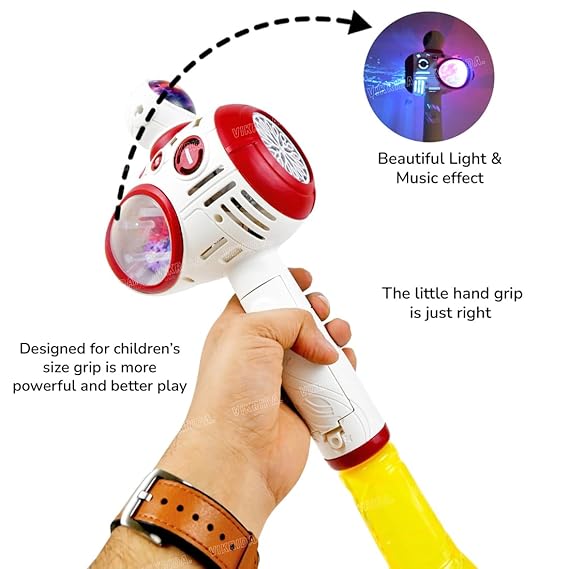 VikriDa Space Bubble Wand with Fan Automatic Powerful Bubble Blower for Kids | for Indoor, Outdoor, Birthday, Wedding, Party, Park Garden Backyard Play (Bubble Solution Included)