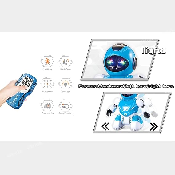 VikriDA RC Robot Remote Control Soccer Game (SoccerBot) for Kids, Football Toys for Boys & Girls USB Rechargeable - Blue