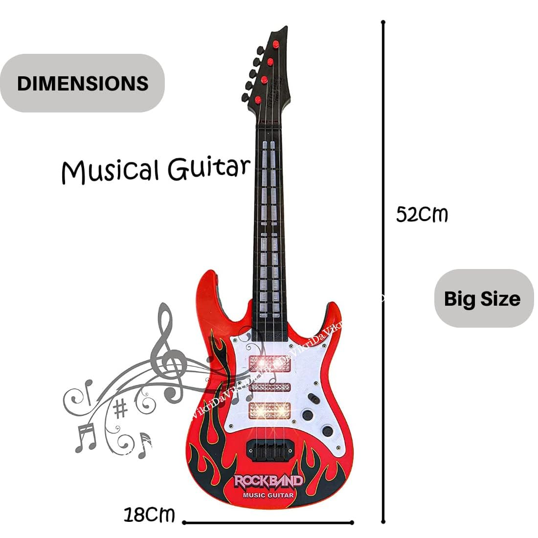 Vikrida Kids Keyboard Piano, 37 Keys Piano Keyboard with Musical Guitar for kids ( Pink Color Piano with Guitar )