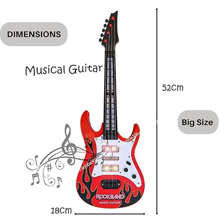 Vikrida 37 Key Piano Keyboard with Recording and Mic with Musical Guitar for Kids, Blue