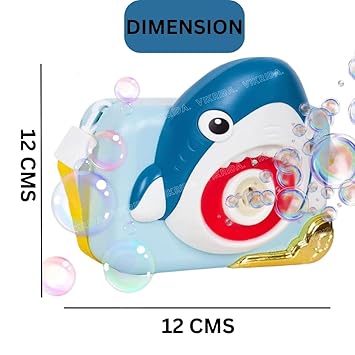 Camera Shaped Bubble Toy with Neck Strap and 1 bottle Solution