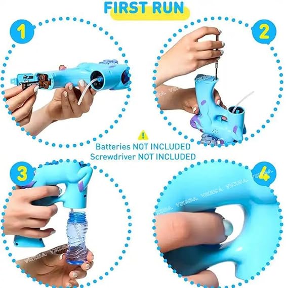 VikriDA Bubble Gun Machine for Kids Toddlers | 5000+ Bubbles Per Minute | Leak-Proof, Automatic Space Bubble Blower with Led Light- RANDOM COLOR