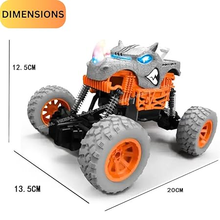 VikriDA 2.4Ghz Remote Control Rhinosaur Trucks Toys For Kids With Light, Indoor & Outdoor | All Terrain Electric Rc Car, Blue