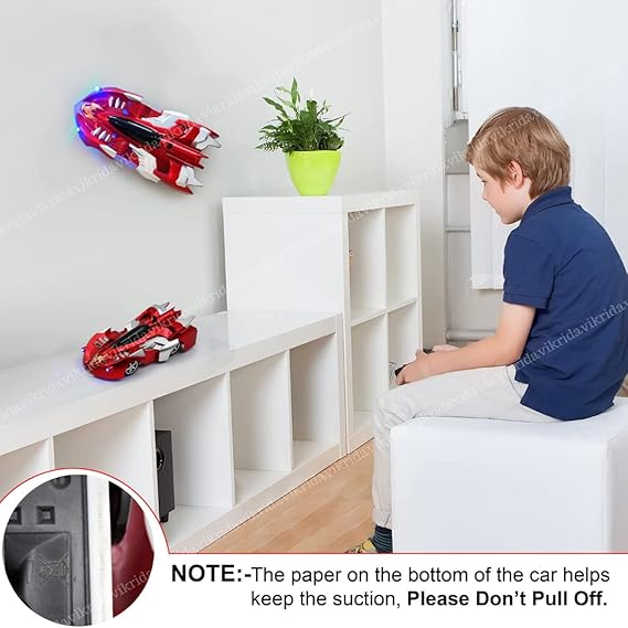 VikriDA Plastic Anti Gravity Wall Climbing Car with Remote Control - Multicolor