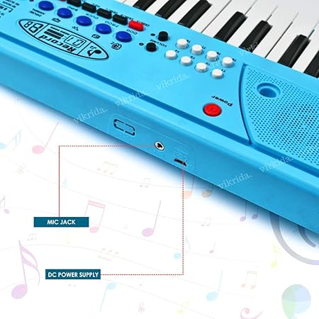 Vikrida Kids Keyboard Piano, 37 Keys Piano Keyboard for Kids Musical Instrument Gift Toys for Over 3 Year Old Children (Sky Blue)