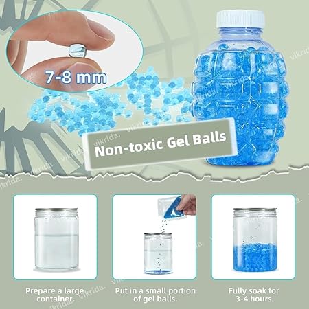 VikriDA Gel Ball Blaster Gun & Foam Blaster for Outdoor Activities Shooting Time with Gel Ball for Adult Original Airsoft Gun Automatic