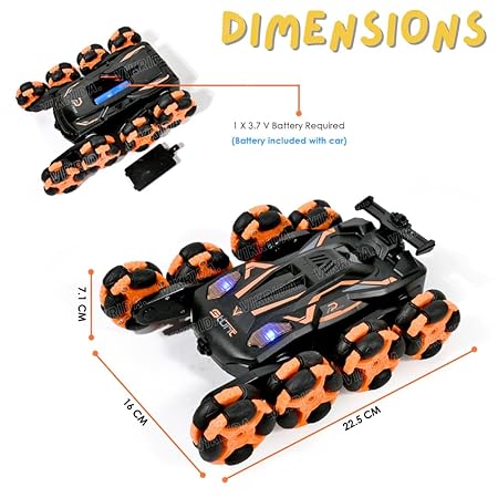VikriDA Gesture Sensing Stunt Rc Cars, 8Wd Rechargeable Racing Drift Double-Sided Car, Hand Remote Control Crawler Toy for Boys 8 9 10 11 12 Year Old, Christmas Birthday Party Gifts for Kids - Orange