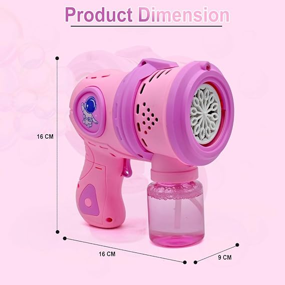 VikriDA Leak-Proof Design Automatic Bubble Gun for Kids & Toddlers with LED Light - inclu