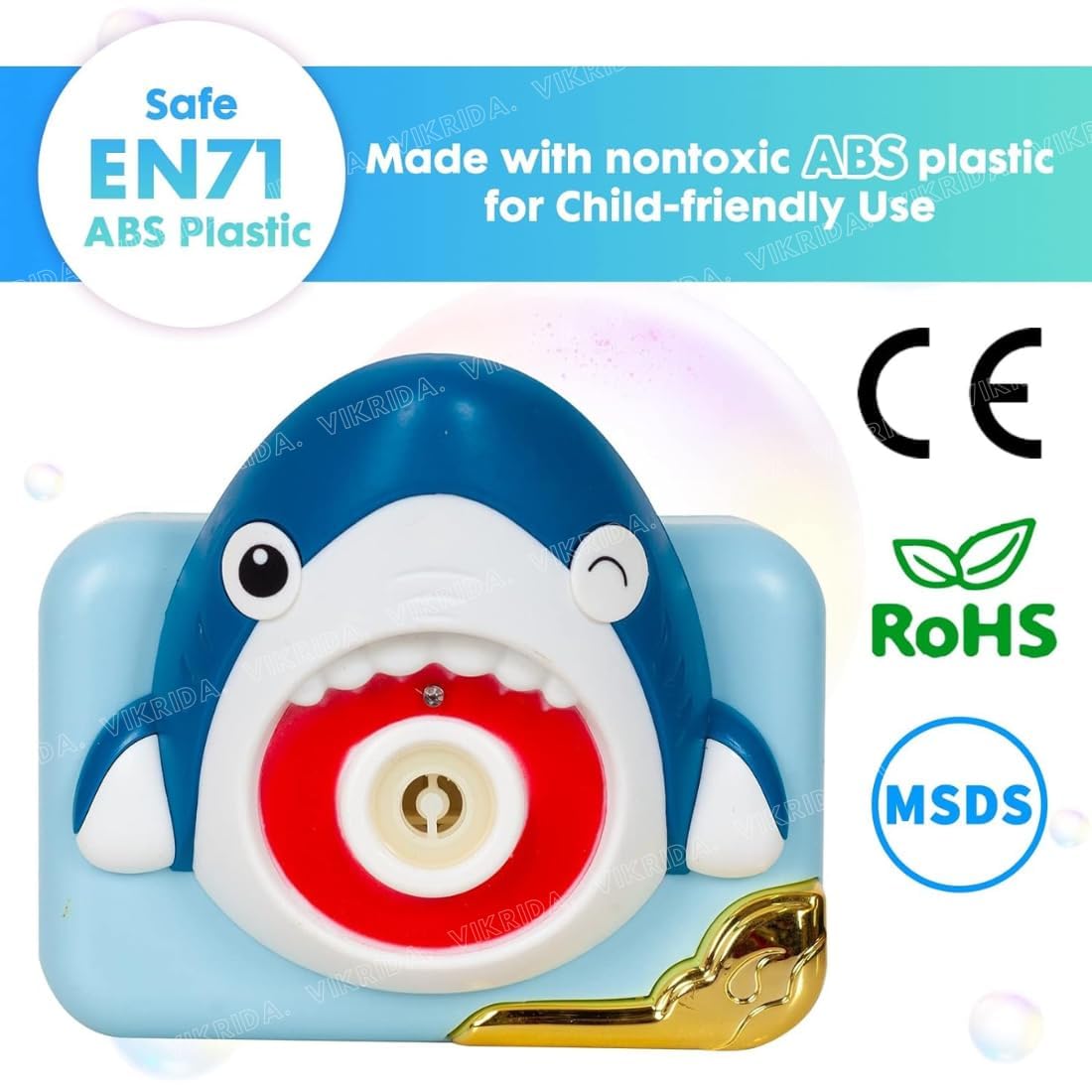VikriDa Kids Shark Camera Bubble Machine