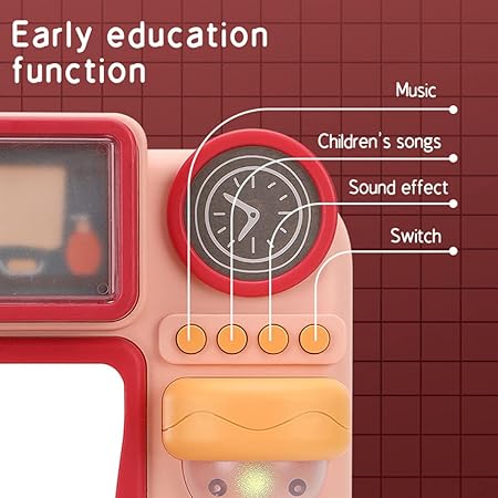 Vikrida Kids Play Sink with Running Water, Pretend Play Washbasin Toys Set with Working Faucet and Play Toothbrush & Blow Dryer for Toddlers - Multicolor