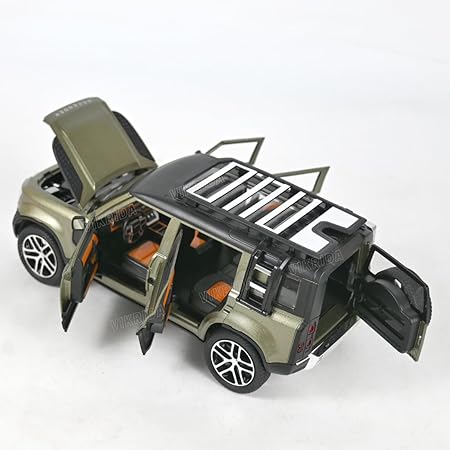 VikriDA Big Size 1:24 Scale Diecast Model Car - Land Rover Defender 110 - Pullback Vehicle Toy Collection for Kids, Grey