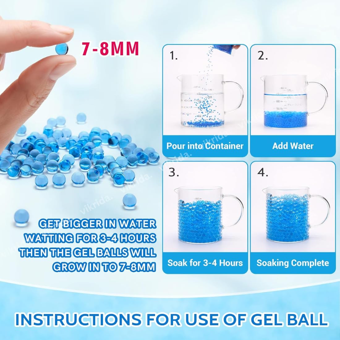 VikriDA Gel Blaster Gun with 5000 Gel Ammo, Automatic Gel blaster Gun for Adults - Blue MP9 Blaster Gun