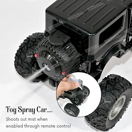 VikriDA Remote Control Car for Kids with Mist Smoke Effect 2 Wd Monster Truck Rock Crawler Climbing Rc Toy Car
