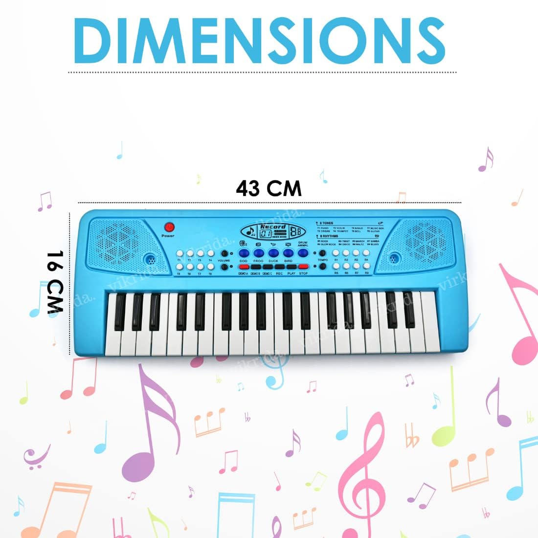 VikriDA Kids Keyboard Piano, 37 Keys Piano Keyboard with Musical Guitar for Kids