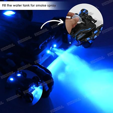 VikriDA Gesture Sensing Stunt Rc Cars, 8Wd Rechargeable Racing Drift Double-Sided Car, Hand Remote Control Crawler Toy for Boys 8 9 10 11 12 Year Old, Christmas Birthday Party Gifts for Kids - Blue