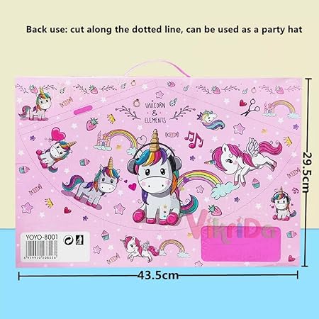 VikriDA Stationary Kit for Girls, 41Pcs Stationary Items for Girls Pencil Box, Colors, Eraser and Sharpener (Pink)