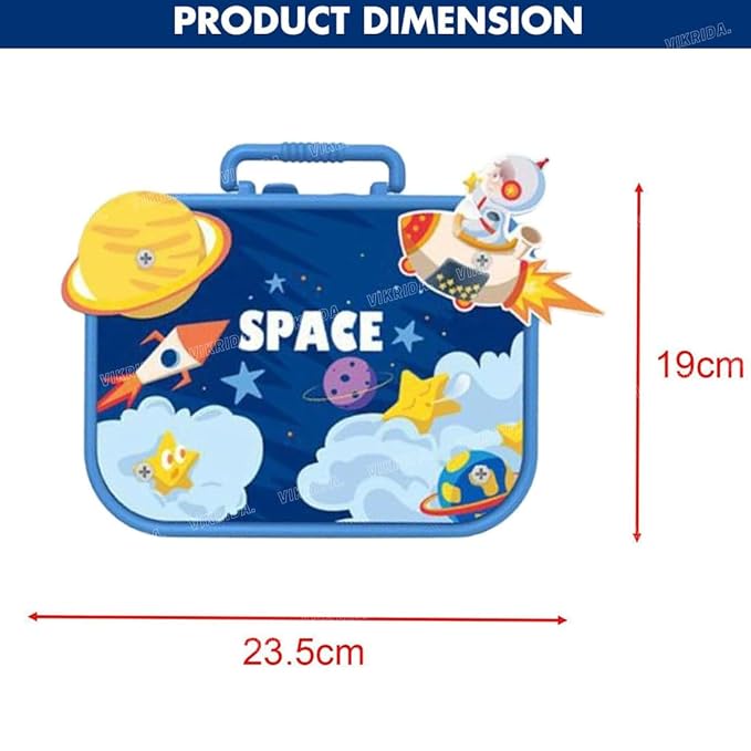 VikriDA Electric Drill Screw Tool Set Creative Mosaic Puzzle Toy, DIY 3D Creativity Educational Kit Construction Toy Building Block Toys for Kids, Girls and Boys - 228pcs (Space)