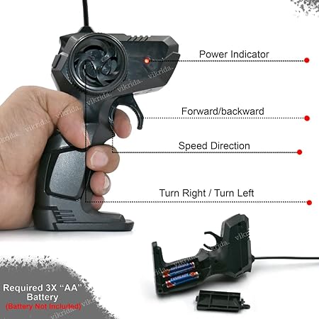 VikriDA Remote Control Racing Car Rock Crawler 4 Wheel Drive Metal Alloy Body Rock Climber High Speed Monster Racing Car- Black Color