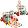 VikriDA 2 in 1 Musical Baby Activity Walker with Convertible Play Gym - Push Walker with Play Piano, Lights, Rattles & Tummy Time Mat for Babies & Toddlers