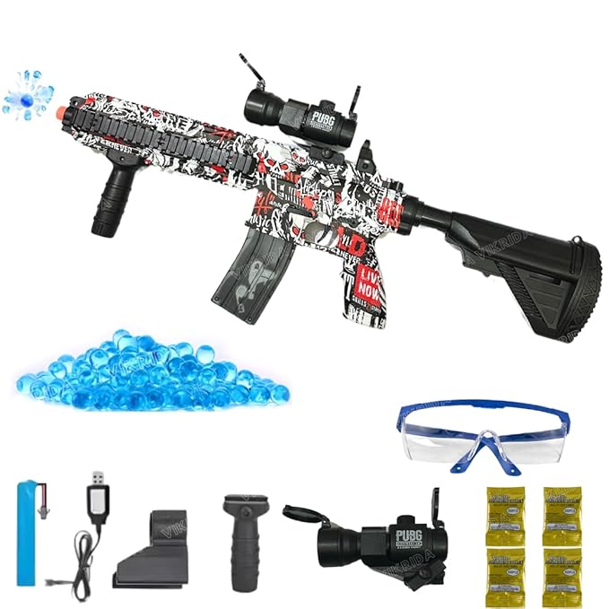VikriDA Dual Mode (Automatic and Manual) Electric M416 Small Balls Blaster Gun with Small Balls, Battery Gun with Automatic Fast Fire Rate for Adults- Sharpshooter M416
