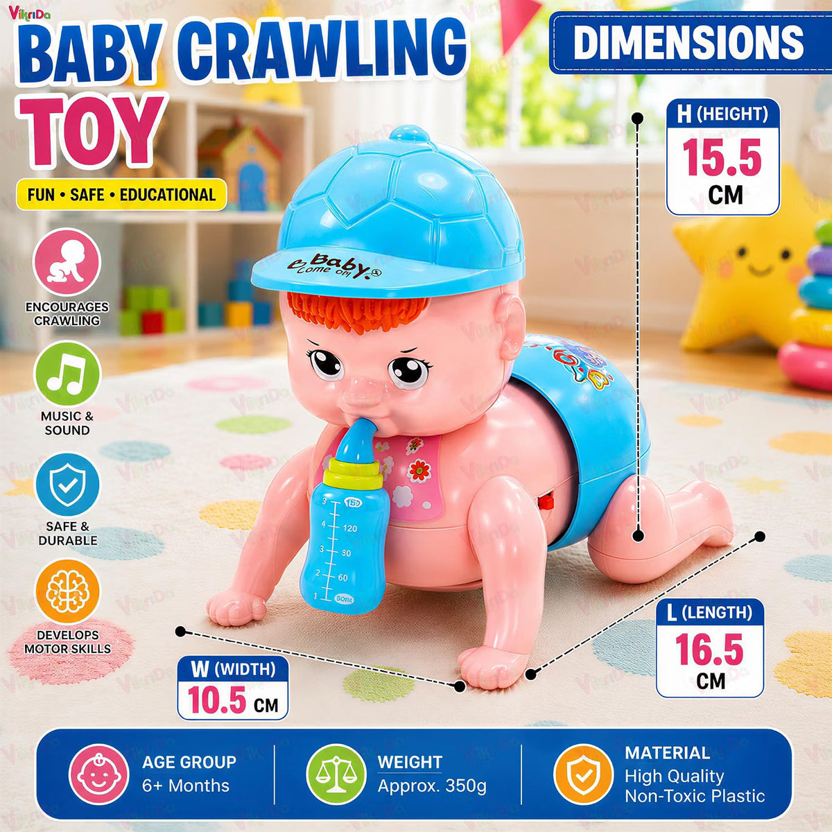 Musical Crawling Baby Toy for Kids