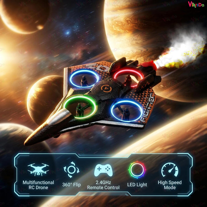 VikriDa Smoke Effect RC Airplane Drone for Kids