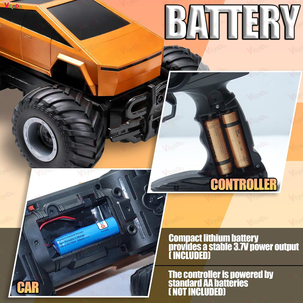 VikriDa Lumo Off-Road RC Tesla-Style Car for Kids