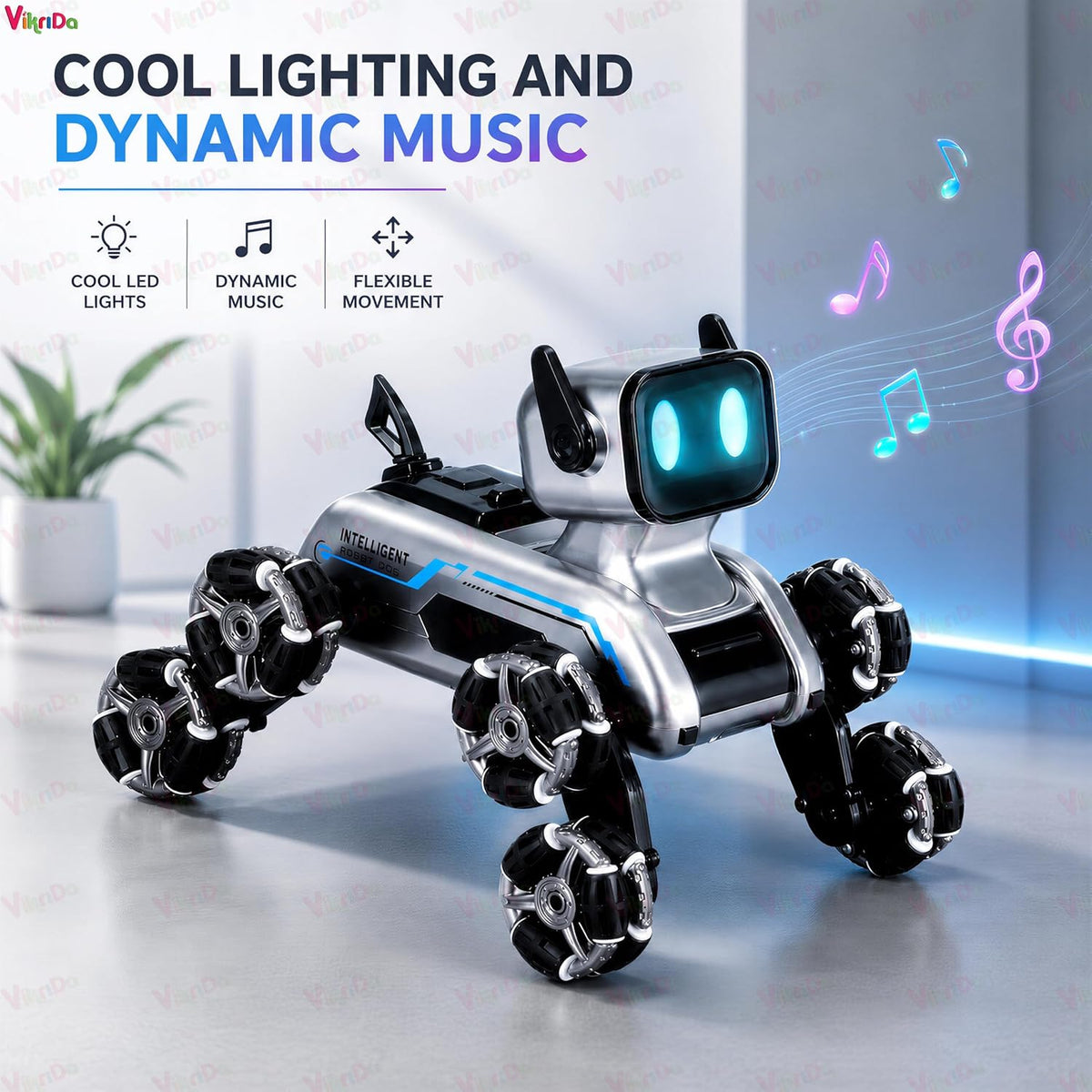 VikriDa Stunt Eight-Wheel Robot Dog for Kids