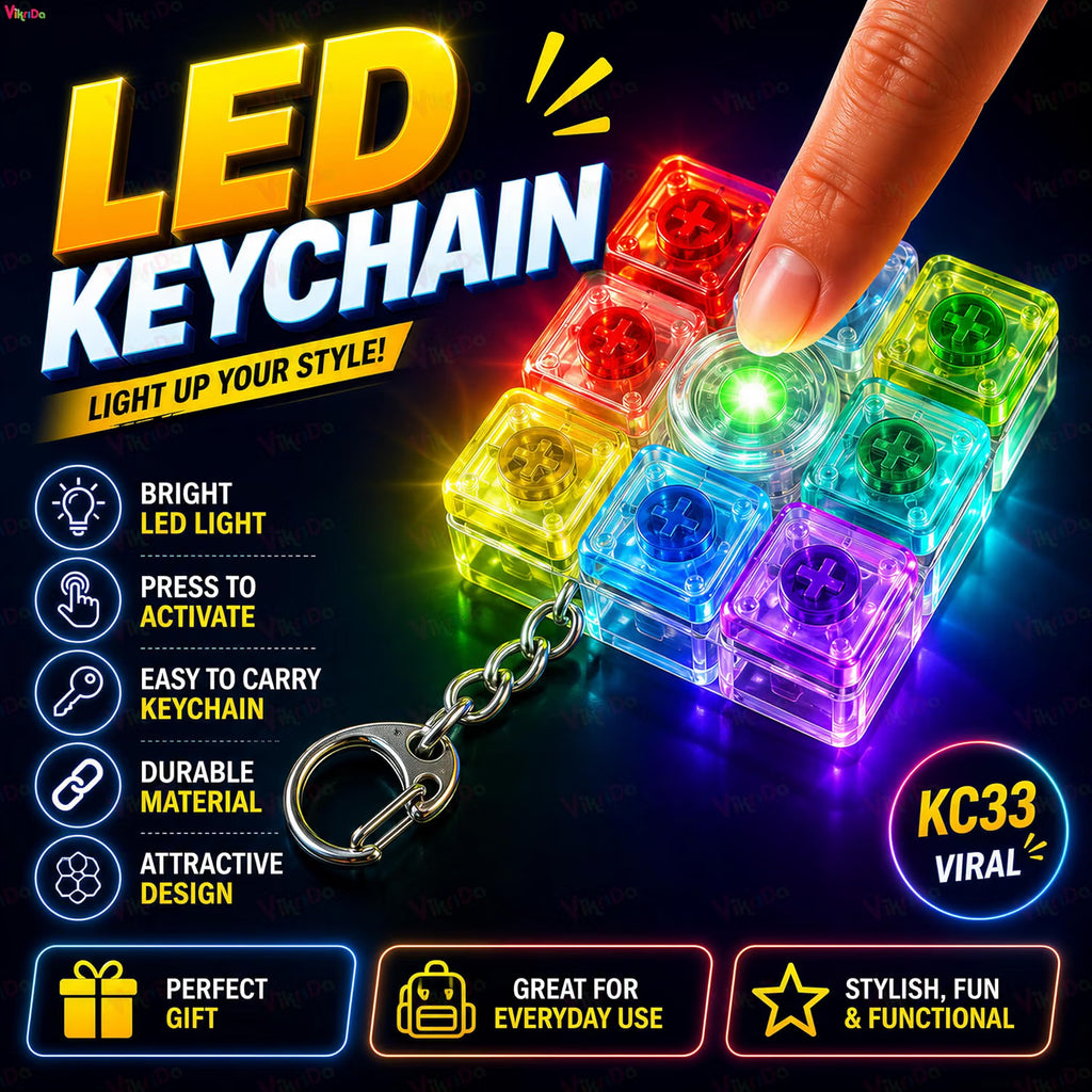 VikriDa LED Keyboard Fidget Keychain Toy