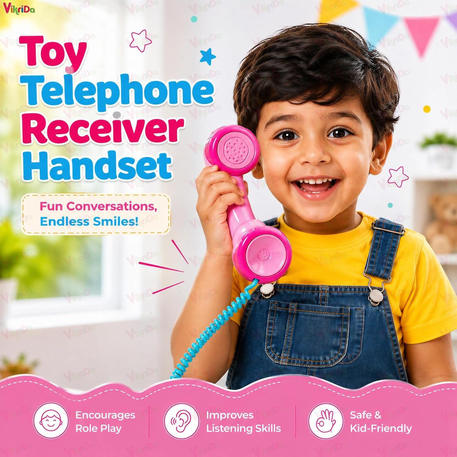 VikriDA Classic Dial Telephone Toy