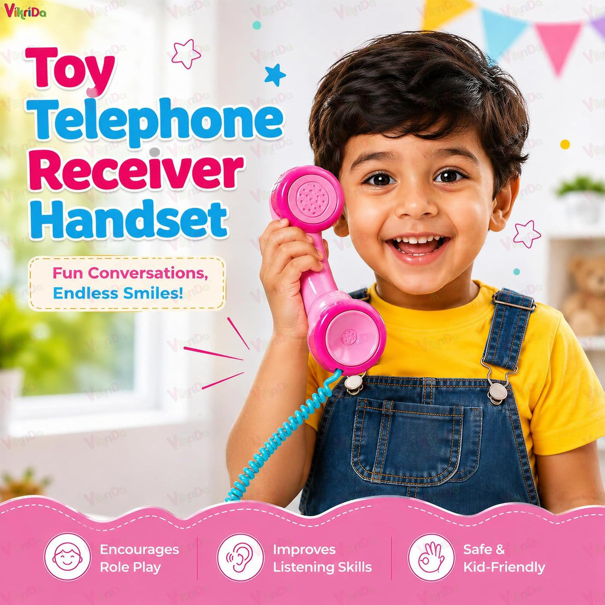 VikriDa Classic Dial Telephone Toy