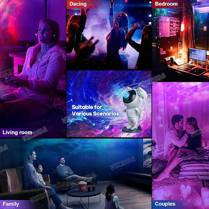 VikriDA Astronaut Light Projector with Remote, Astronaut Galaxy Star Projector Starry Night Light, Timer & Remote Control, Bedroom Ceiling Projector, Best Gifts for Children & Adults