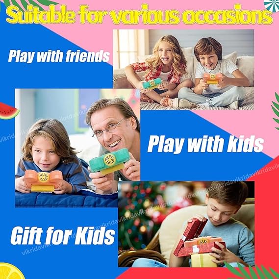 VikriDA Push Puzzle Game Machine, Electronic Pop Light Up Toys for Toddler Kid, Sensory Fidget Toys for Kids - Pink