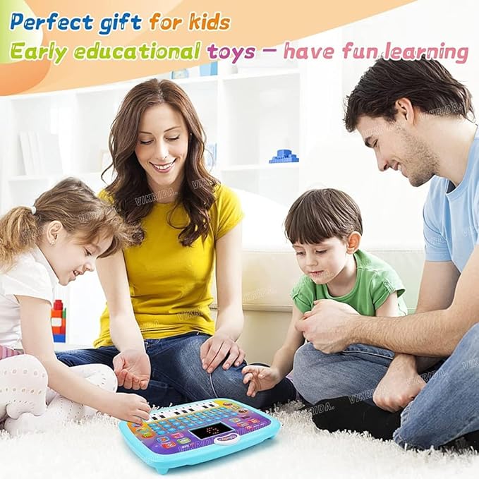 Vikrida Educational Learning Kids Laptop Tablet Computer Plus Piano with led Screen Music Fun Toy Activities for Kids Toddlers (Age 1- 6 Year Old) to Learn Alphabet ABC/Numbers/Words