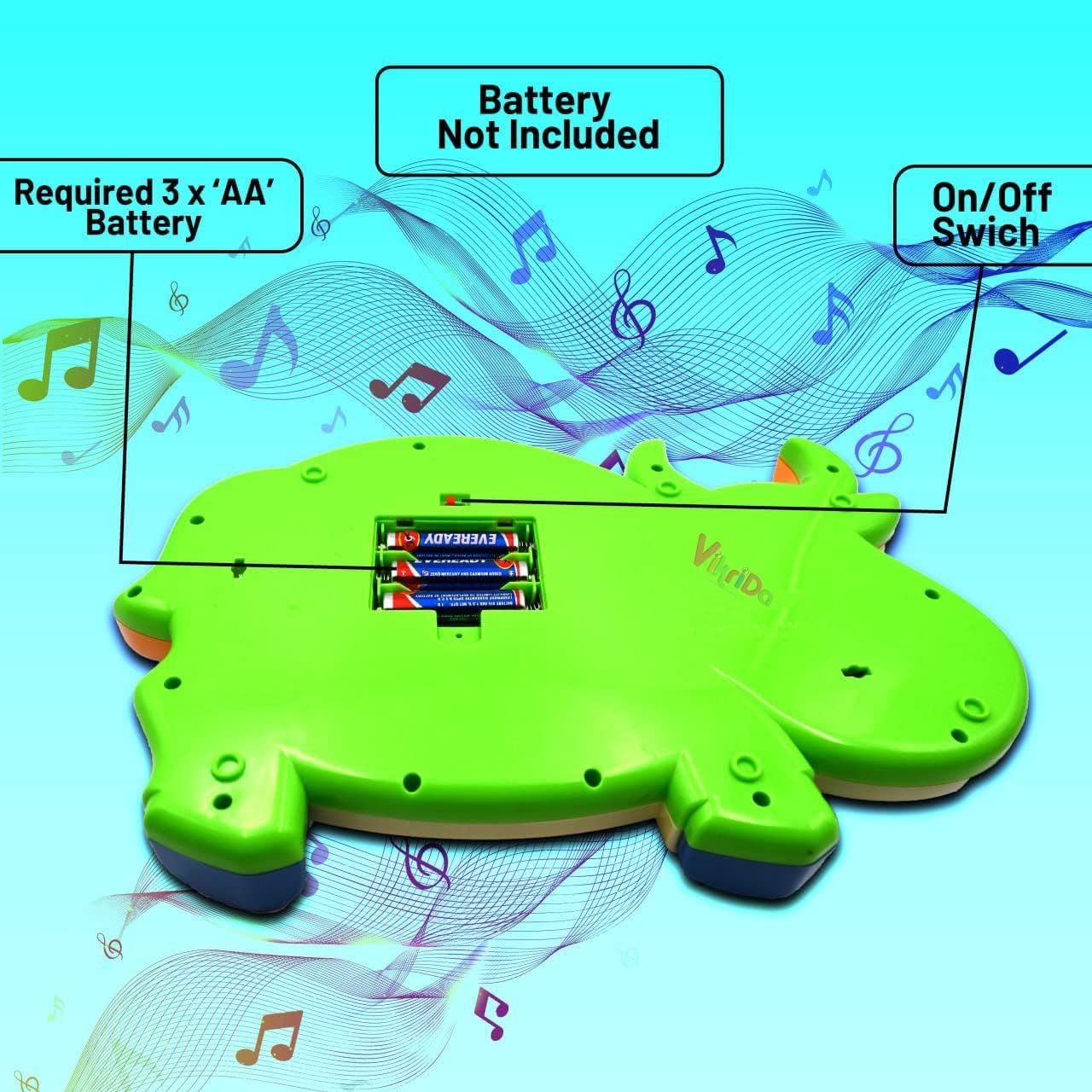 Vikrida Multicolor Musical Cow Piano Toy with Flashing Light & Sound for Kid, Early Development Musical Toy Plastic