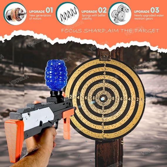 VikriDA Gel Ball Blaster Gun & Foam Blaster for Outdoor Activities Shooting Time with 5000 Gel Ball for Adult Original Airsoft Gun Automatic