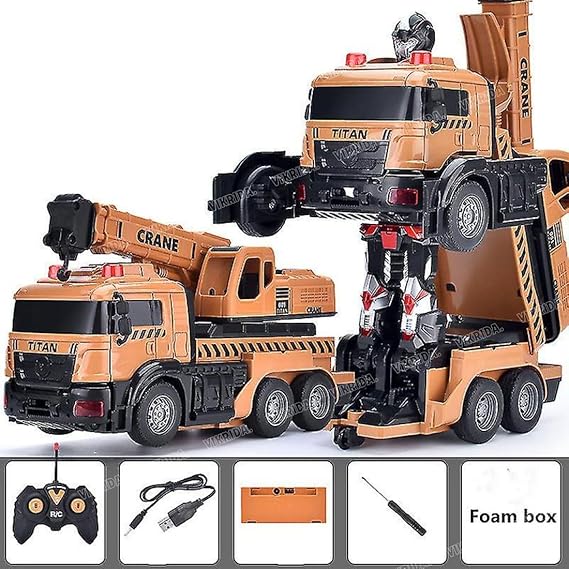 VikriDA Remote Control truck, RC Car for Kids,Excavator Robot,Digger Toys with Sound and Lights,Gift Toy for above 6 years